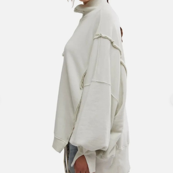 FP We The Free Camden Henley Sweatshirt in Grey Opal sz lg NWT - Picture 5 of 8